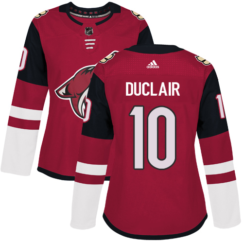 Adidas Arizona Coyotes #10 Anthony Duclair Maroon Home Authentic Women Stitched NHL Jersey